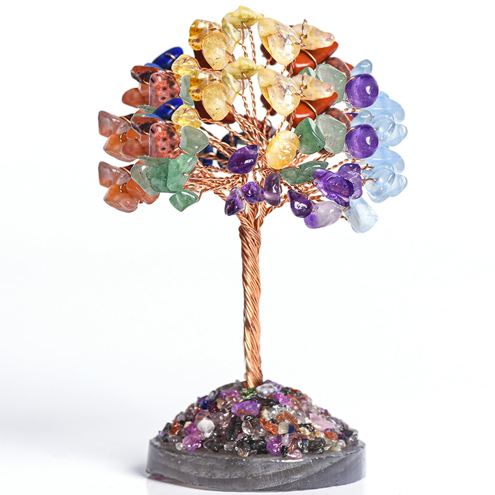 Ytbeoxk Seven Chakra Tree of Life,Money Tree Dcorations,Crystals and Healing Stones,Reiki Positive Energy Gemstones 7 Chakra Tre
