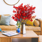 Uieke 6 Pcs Babys Breath Artificial Flowers Bulk Silk Red Faux Flowers Real Touch Gypsophila Bouquet For Christmas Halloween Hom