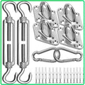 Sun Shade Sail Hardware Kit - 6 Inch 304 Stainless Steel Sunshades Canopy Installation Kit For Install Rectangle & Triangle Shad