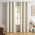 Dualife Bedroom Curtains Grommet Drapes 2 Panels Set, Narrow Skinny Curtains 84 Inch Length, Cream Beige, 34W X 84L Inch