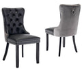 Lktart Upholstered Dining Chairs Set Of 2 With Button Tufted, Pu Chair With Solid Wood Legs For Dining Room, Living Room, Bedroo