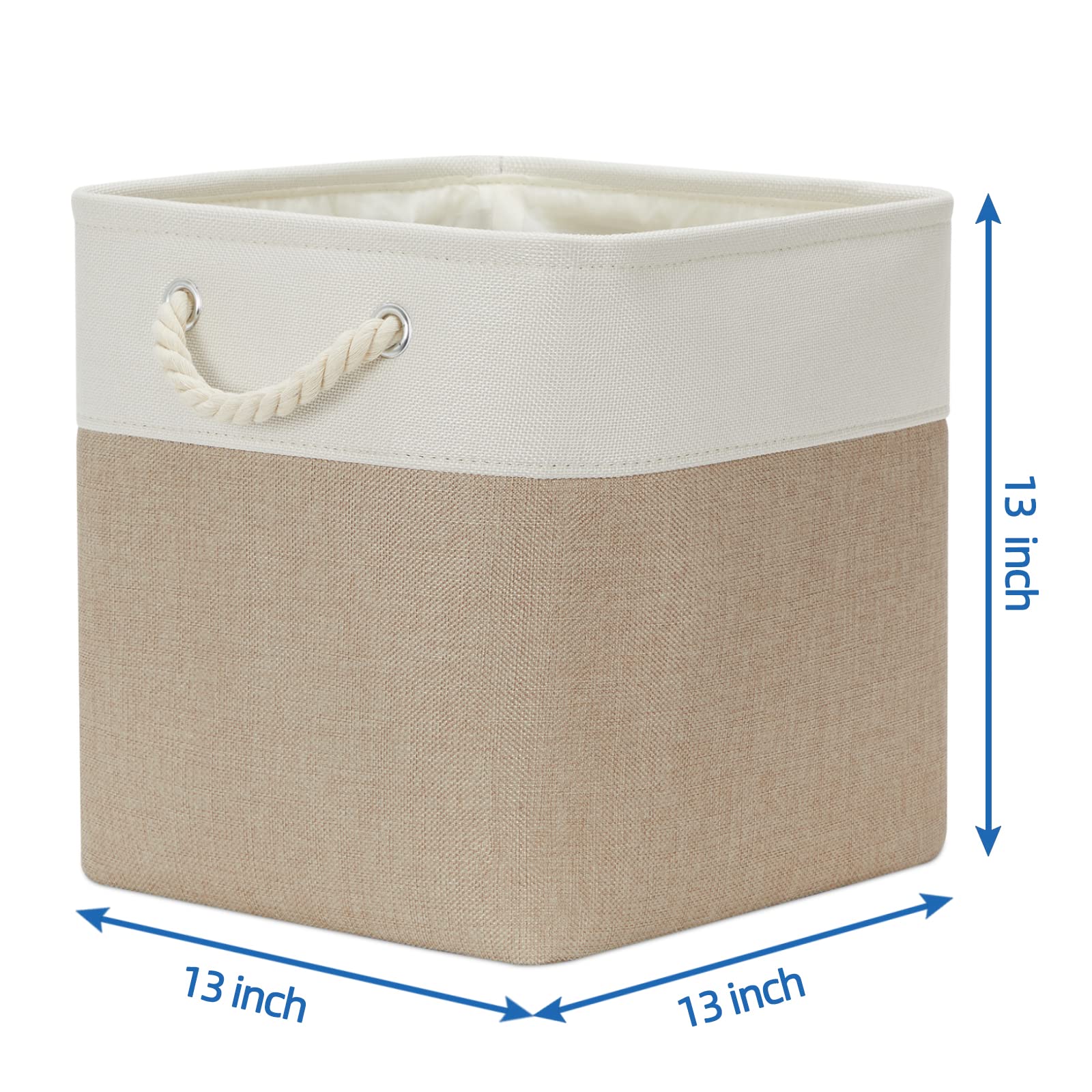 Temary Cube Storage Baskets 4 Pack 13X13 Fabric Cube Storage Bins For Clothes, Large Baskets Boxes With Handles, Canvas Basket F