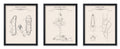 Poster Master 3-Piece Ballet Blueprint - Slippers Patent Print, Ballerina Doll Art, Pointe Shoe Art - Dance Studio or Office Dec