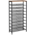 HOOBRO 10-Tier Shoe Rack Organizer, Large Capacity Metal Shoe Shelf, Sturdy Shoe Storage with Top Shelf, for 27-36 Pairs of Shoe