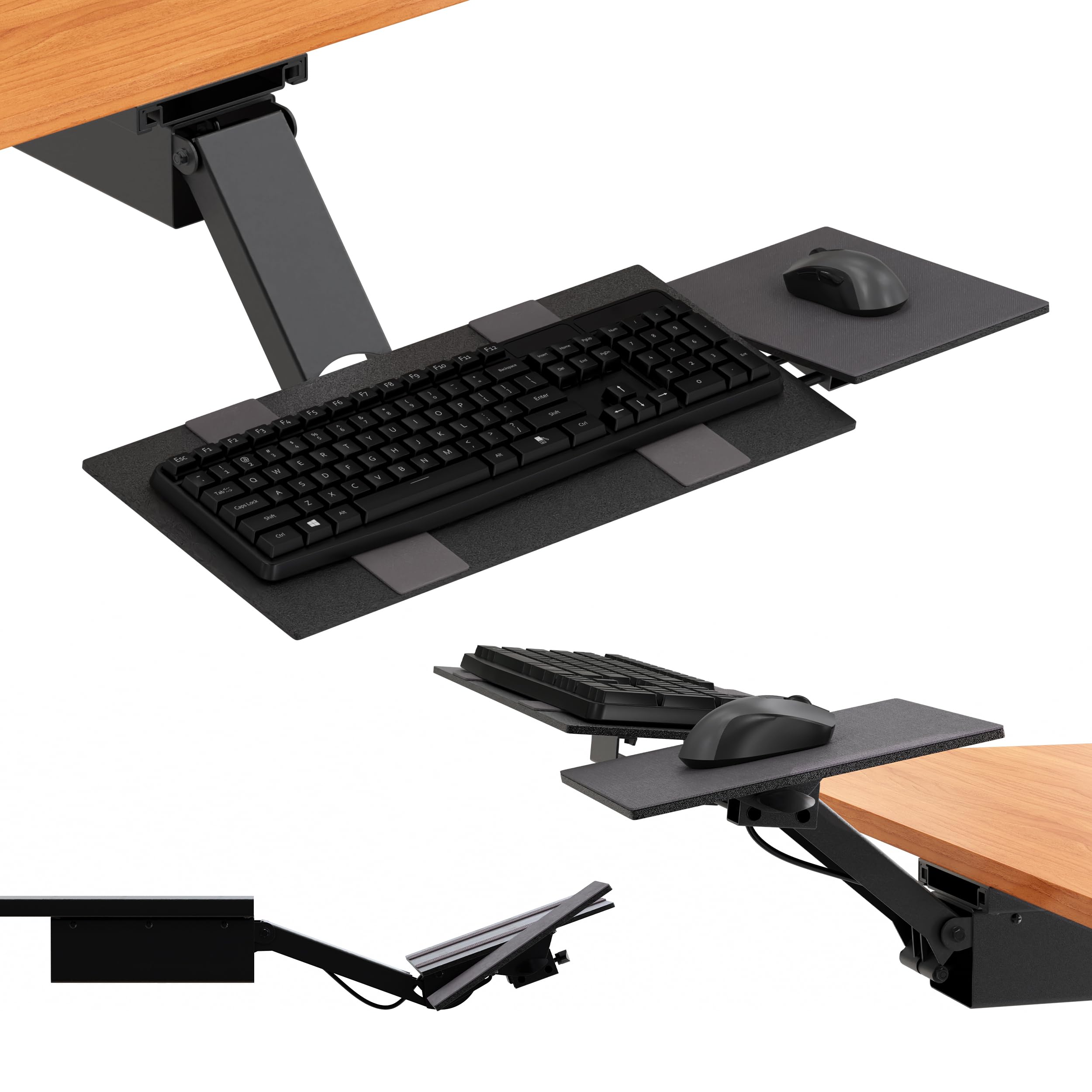 Kt1 Ergonomic Keyboard Tray Under Desk, Keyboard Tray Slide Out Adjustable Sliding Keyboard Tray Under Desk, Standing Keyboard U