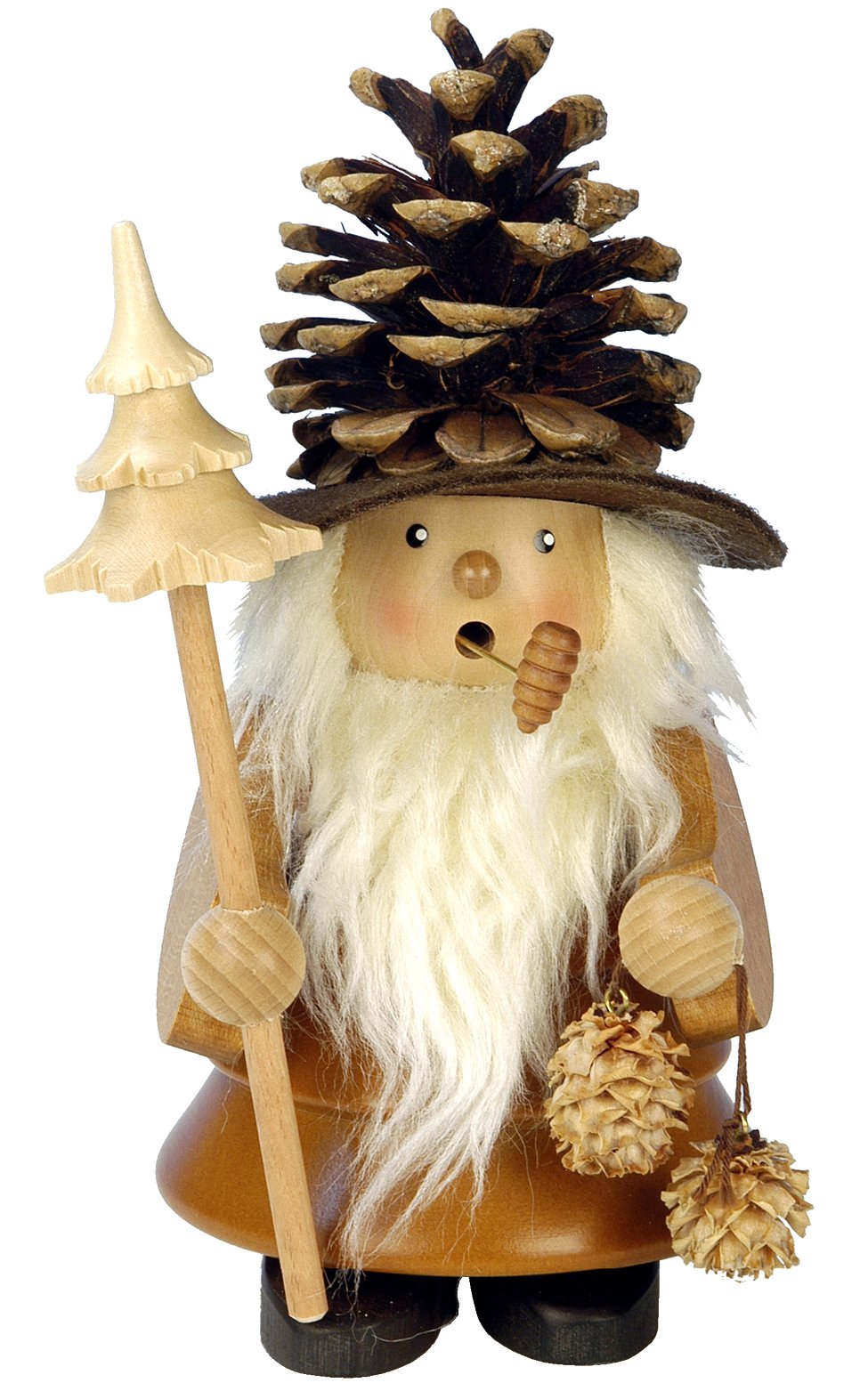 Alexander Taron Importer 1-957 Christian Ulbricht Incense Burner-Pinecone Man (Natural) -10&quot; H X 6.5&quot; W X 5.5&quot; D, Brown