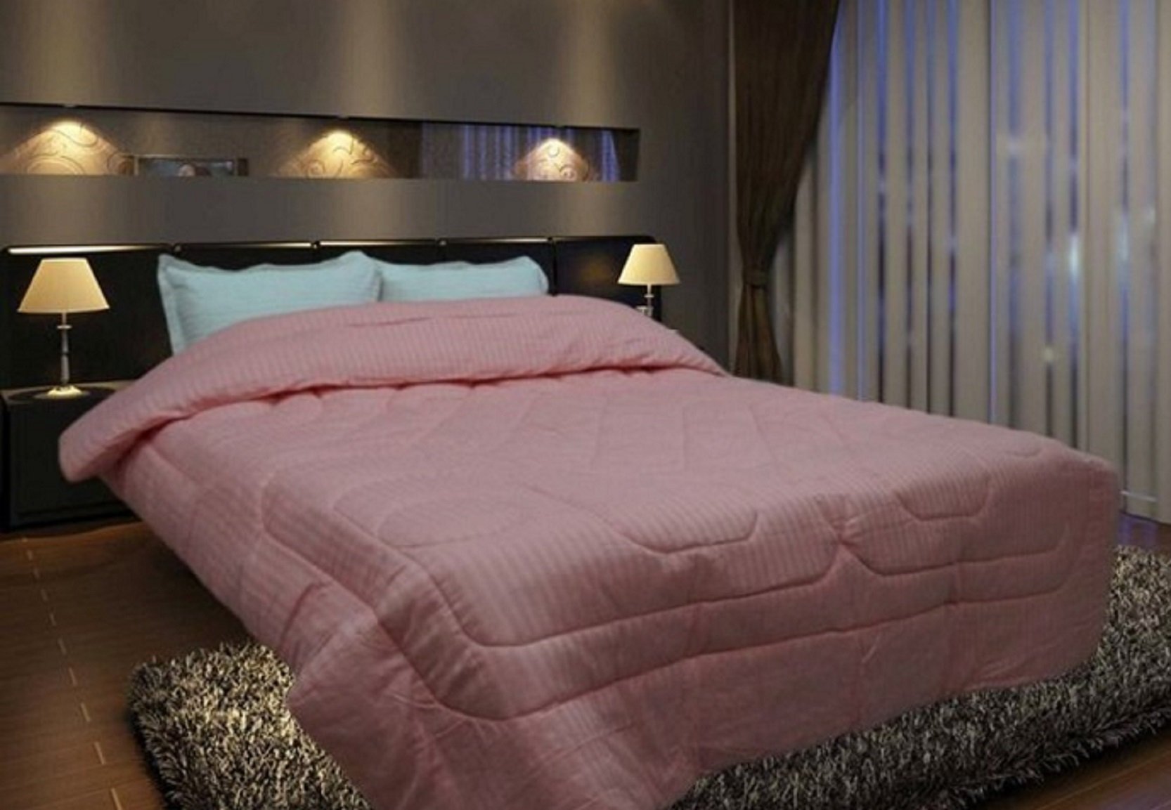 Vissage Classic Stripe Print Styled Double Comforter