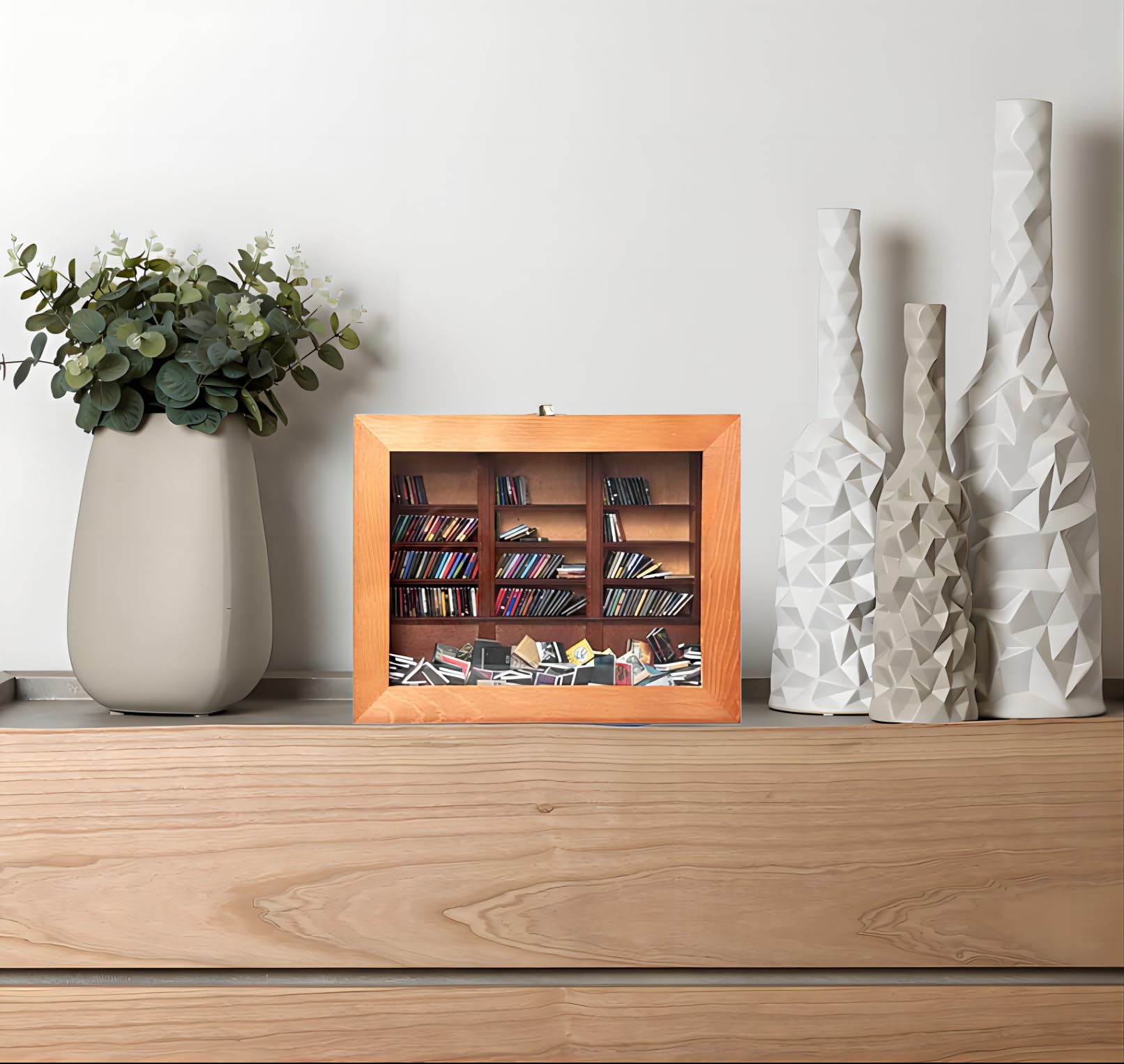 Sihpto Anxiety Bookshelf Ornament, Shake Bookshelf Shake Away Your Anxiety, Home Decoration For Book Lovers, Miniature Book Libr