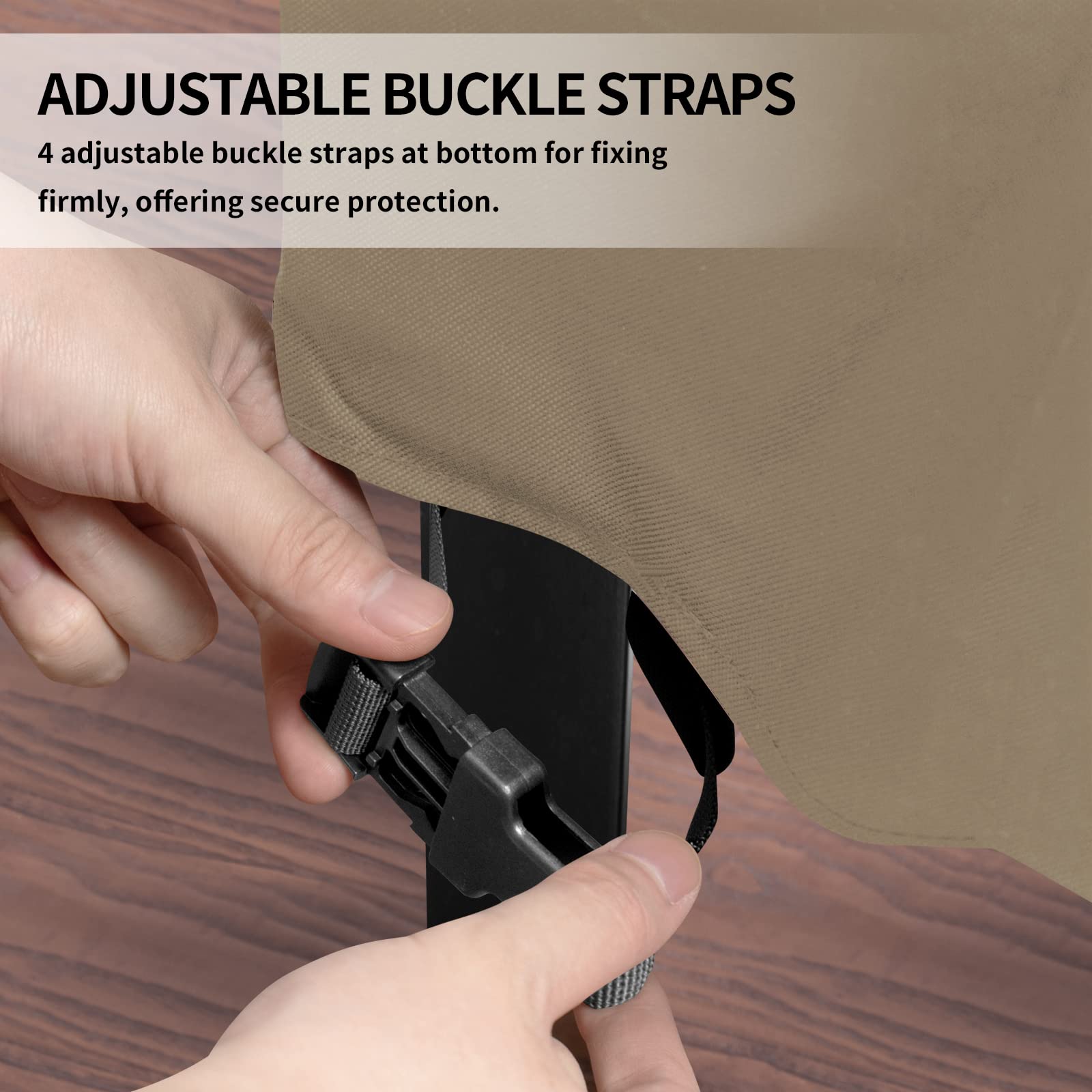 Easy-Going 600D Heavy Duty Patio Furniture Cover, Outdoor Rectangular Table And Chair Set Cover, Waterproof Outdoor Sectional Set Cover (130' L X 84' W X 28' H, Camel)