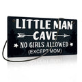 Putuo Decor Little Man Cave Sign, Boys Room Wall Decor for Kids, Toddler Boys, Baby, 10x5 Inches PVC Hanging Plaque Gift (No Gir