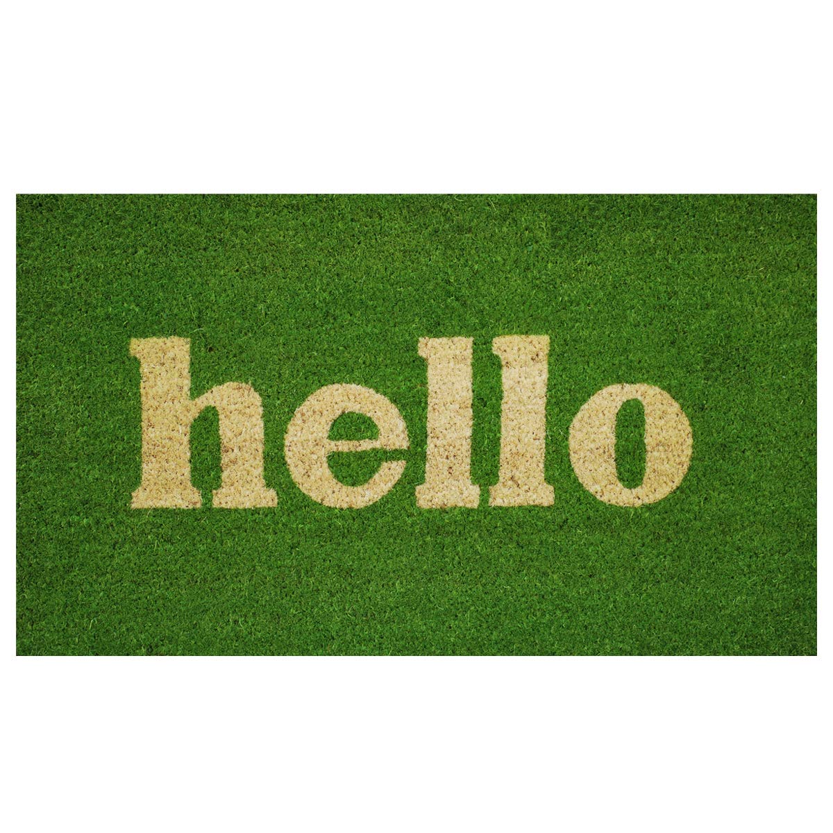 Calloway Mills 120801729Gnb Hello Doormat, 17' X 29', Green/Natural Block