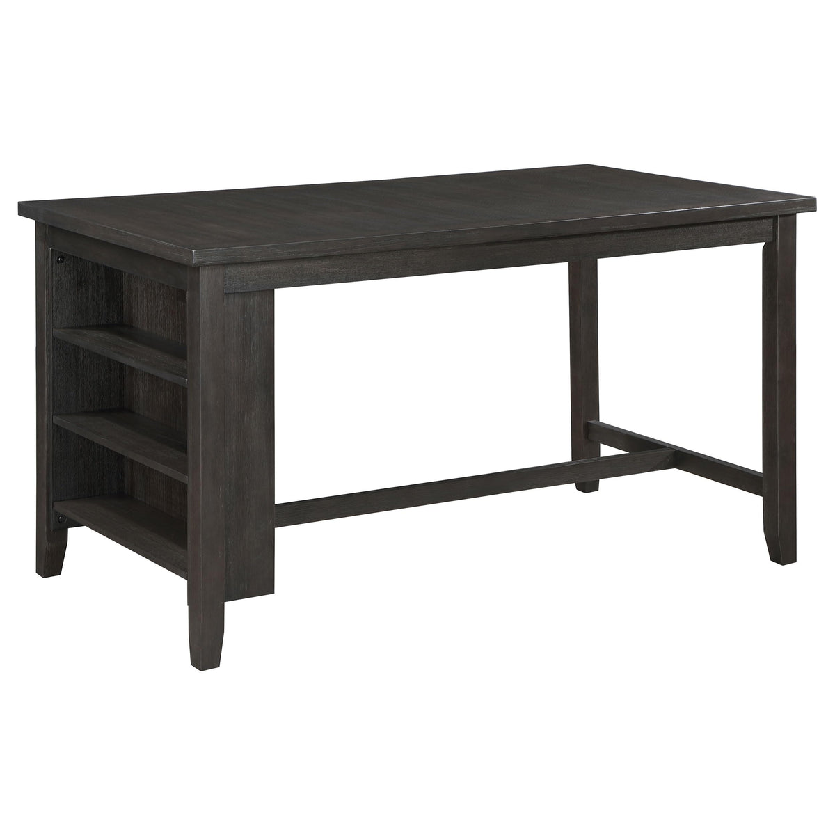 Coaster Home Furnishings Elliston Rectangular Counter Height Dining Table with Storage Shelves Dark Grey