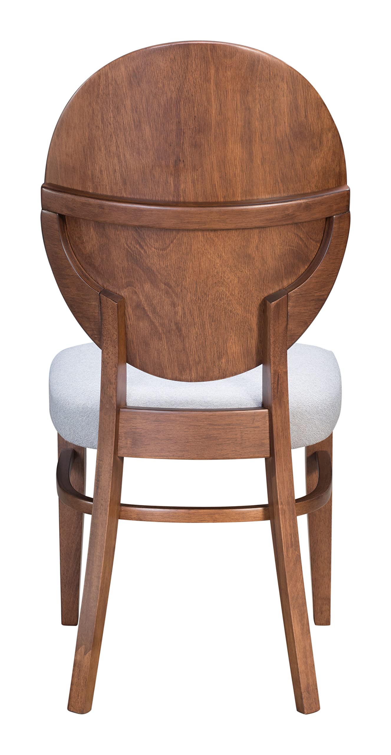 Zuo Modern Regents Dining Chair Set Rubber Wood, Foam, Linen-Like Fabric Walnut, Light Gray Indoor Weight Capacity 265 lbs Dimensions: 16.9" W x 21.9" D x 36.8" H Pack of 2
