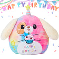 Playnics Original 14.5-Inch Large Happy Birthday Dog Plush Pillow Stuffed Animal Toy Big Size Cute Soft Kawaii Cuddle Huggable P