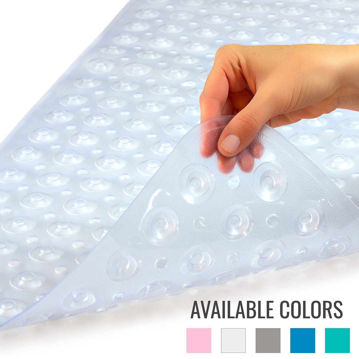 Healthsmart Bath Mat Extra Large No Slip Shower & Bathtub Mat With Suction Cups And Drain Holes For Anti-Slip Grip, Machine Wash