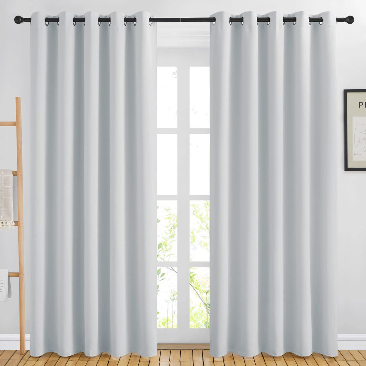 Nicetown Room Darkening Curtains For Living Room - Easy Care Solid Thermal Insulated Grommet Room Darkening Curtains/Panels/Drap