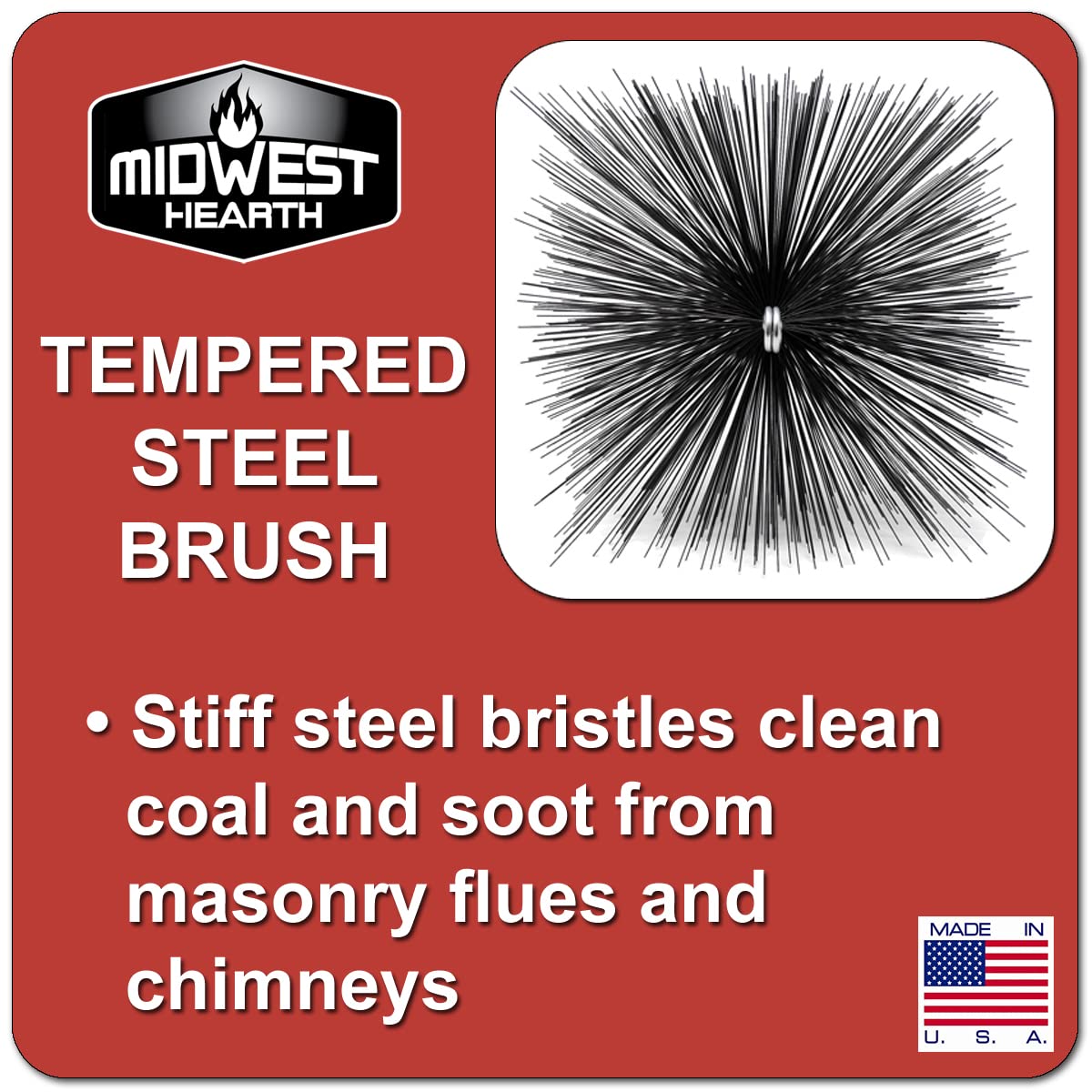 Midwest Hearth Square Wire Chimney Cleaning Brush (8-Inch Square)