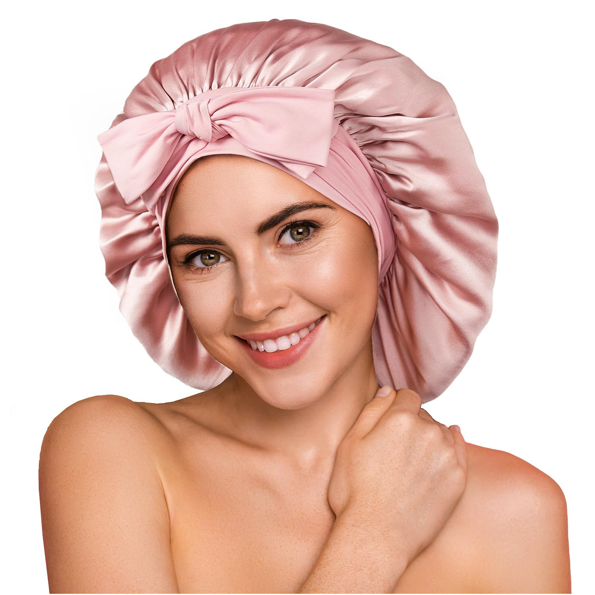 YFONG 100% 22 Momme Mulberry Silk Bonnet for Sleeping Women - Larger Double Layer Silk Hair Wrap - Non-Slip Silk Turban - Hair S
