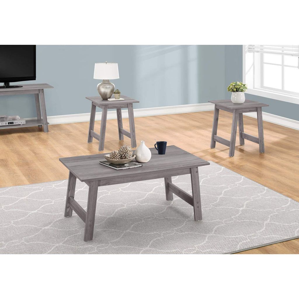 Monarch Specialties I Table SET-3PCS Set, Grey