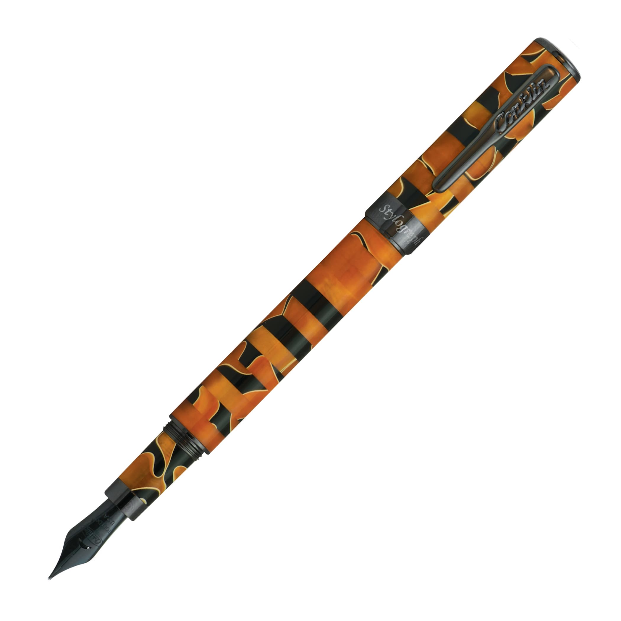 Stylograph Mosaic Fountain Pen Orange/Black- S