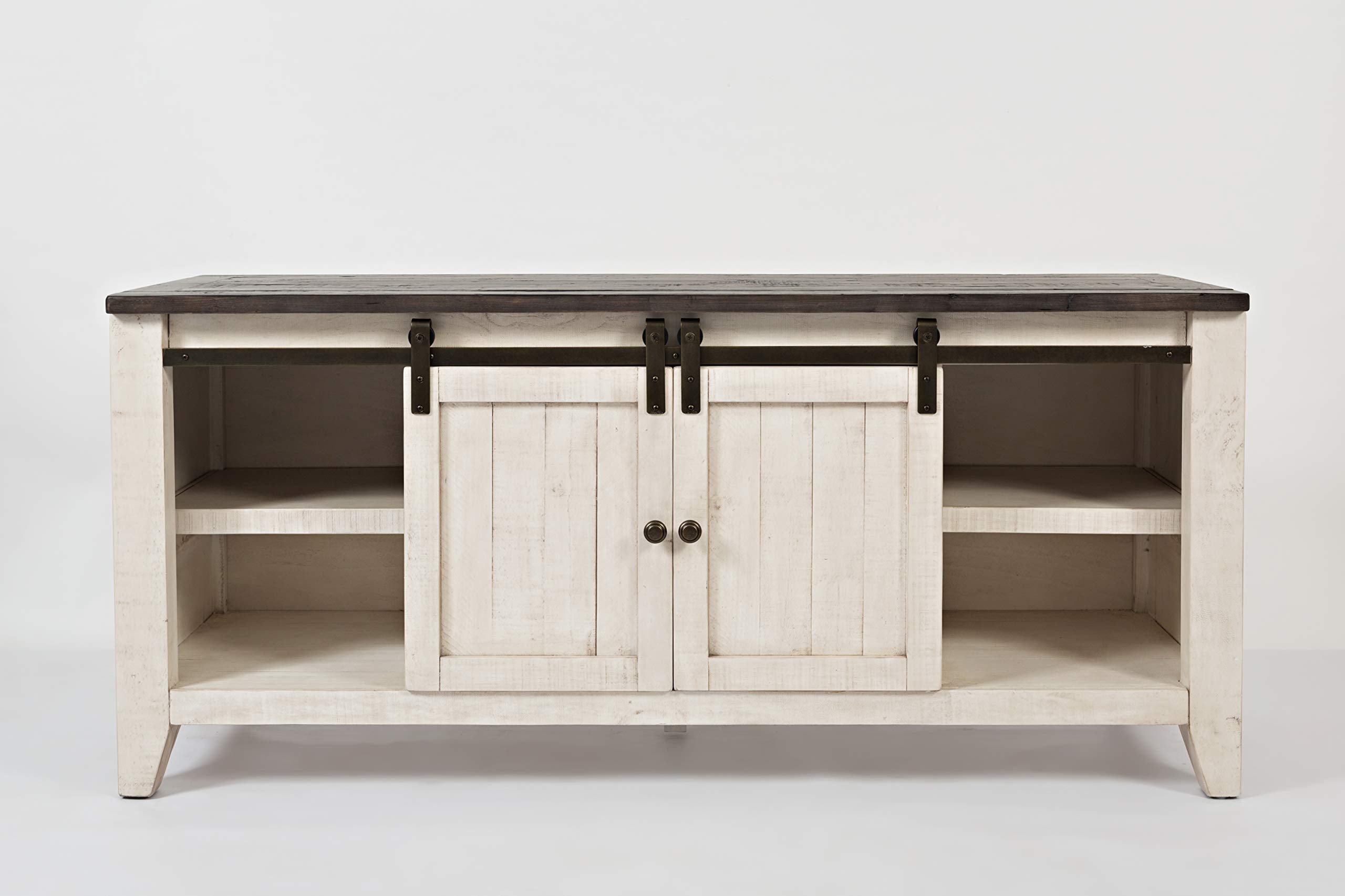 Jofran Madison county Reclaimed Pine Barn Door TV Stand console 60 White