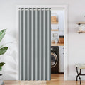 HMYI Magnetic Pleated Look Curtains - 100% Blackout Thermal Insulated Door & Window Drapes for Laundry Room, Wardrobe & Doorway,