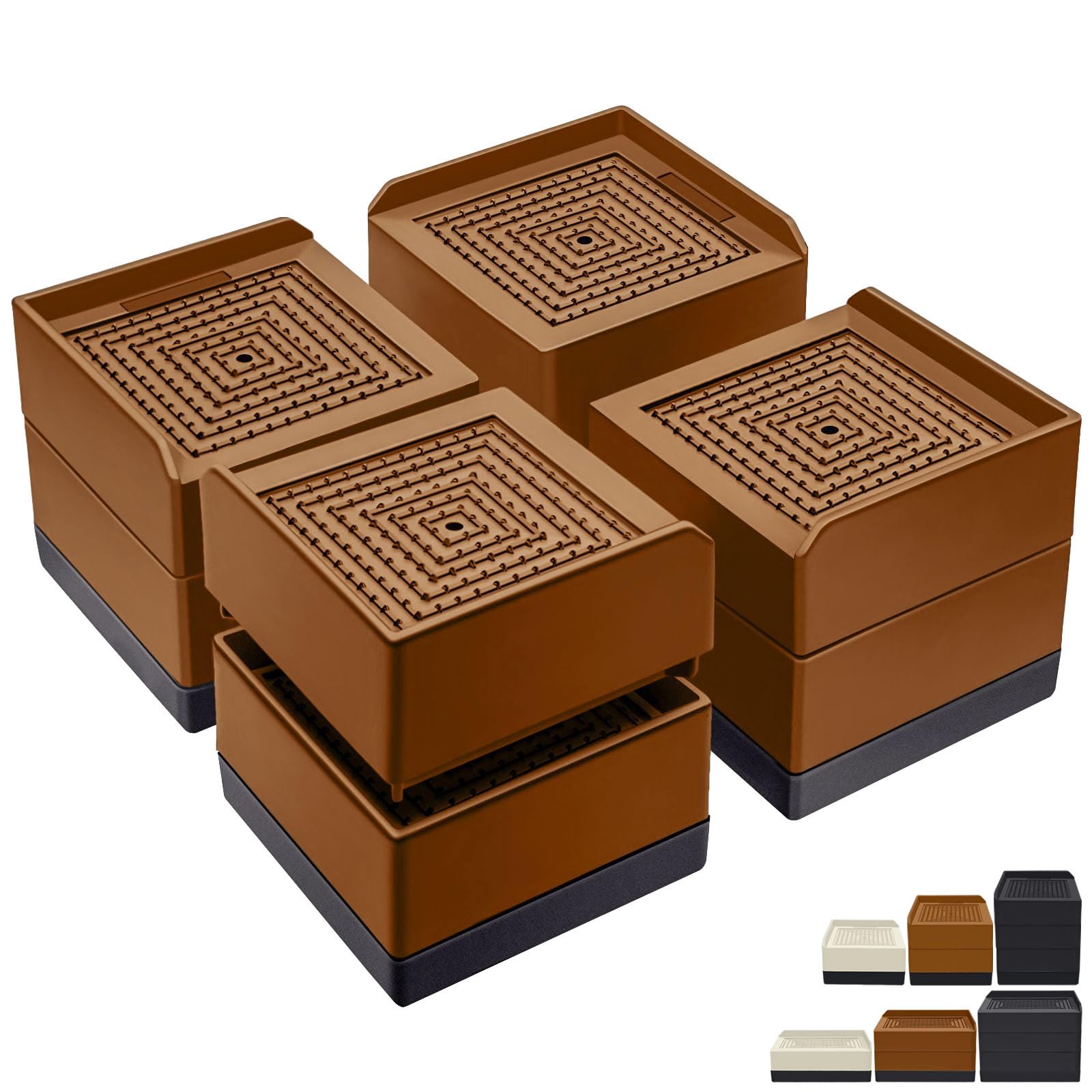 Annkut Bed Furniture Risers 3 Inch, Square Adjustable Risers Blocks For Bed Sofa Table And Couch Lift To 1.5 Or 3 Inch,Heavy Dut