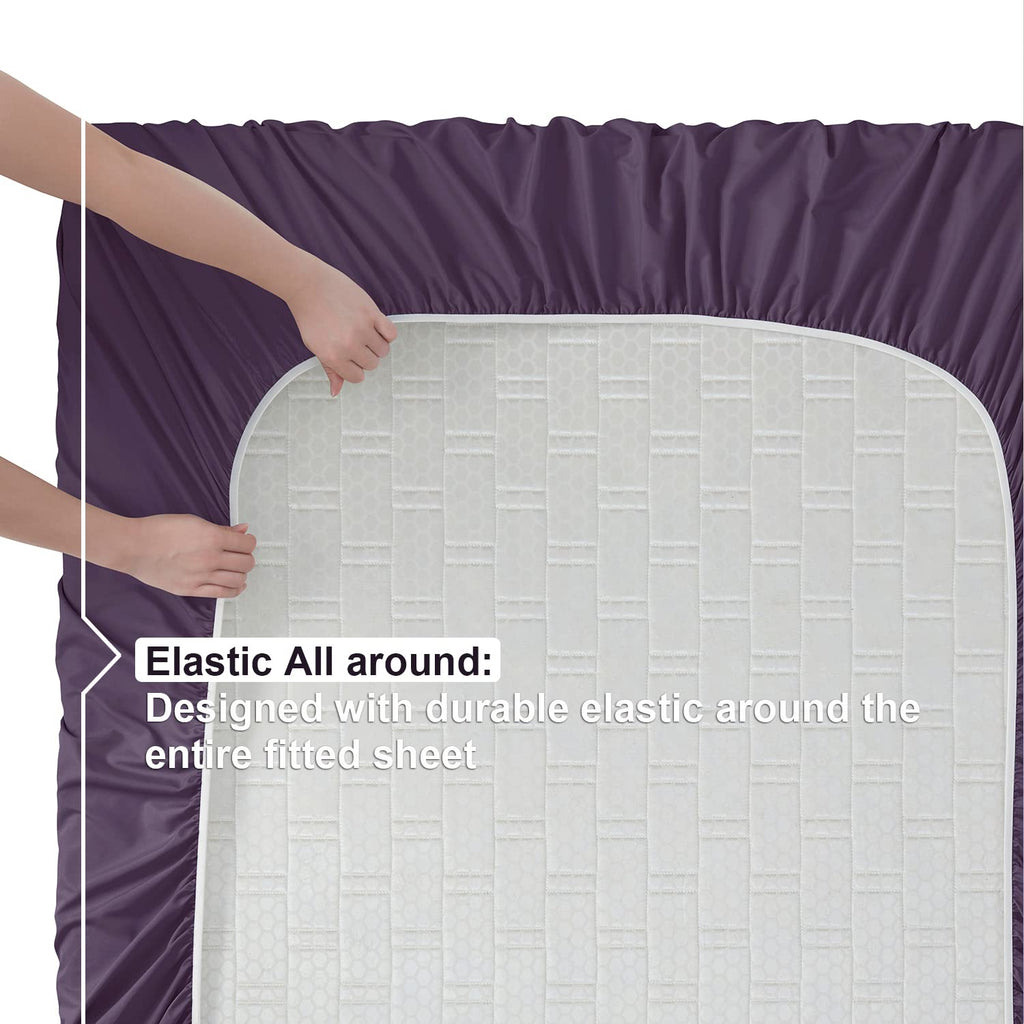Nestl Twin Xl Sheets Set - 3 Piece Twin Xl Bed Sheets, Deep Pocket, Hotel Luxury, Extra Soft, Breathable And Cooling, Purple Twin Xl Sheet Set