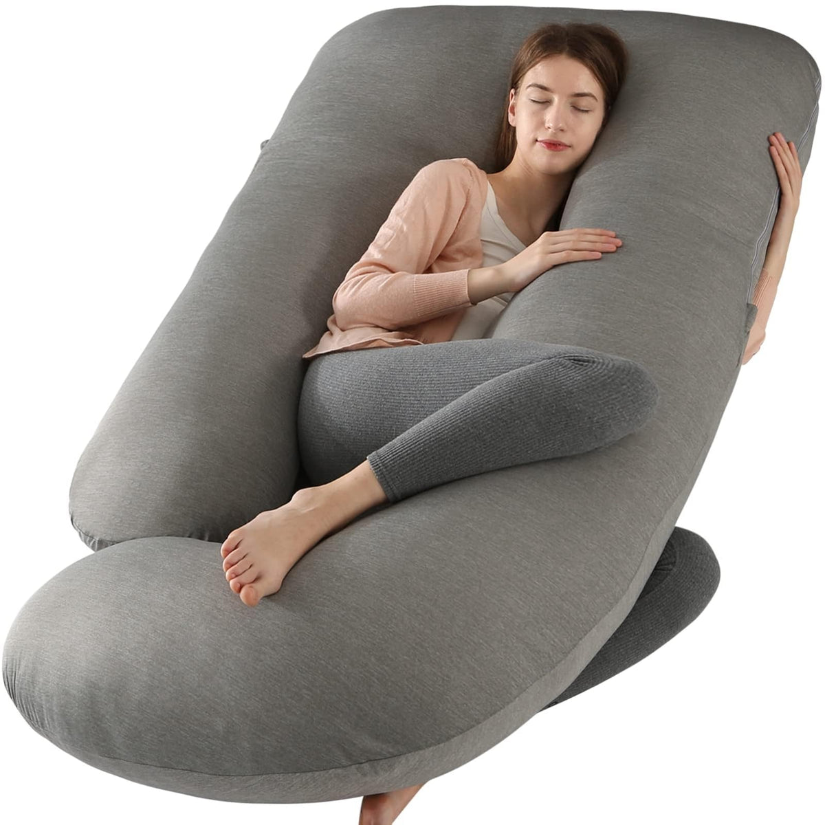 Battop Pregnancy Pillows With Cooling Cover,Maternity Body Pillow For Sleeping,Support For Back,Hips,Legs,Belly For Pregnant Wom