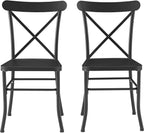 Crosley Furniture Astrid 2-Piece Indoor Outdoor Chair Set, Dining Chairs for Kitchen, Patio, Porch, Deck, Matte Black