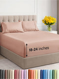 Extra Deep Pocket King Sheets - 4 Piece Breathable & Cooling Bed Sheets - Hotel Luxury Bed Sheet Set - Soft, Wrinkle Free & Comfy - Easily Fits Extra Deep Mattresses - Deep Pocket Mauve Sheets Set