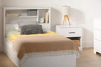 South Shore Gramercy Bed Pure White, Contemporary