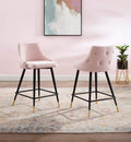 Modway Adorn Performance Velvet Counter Stool Set Of 2, Pink