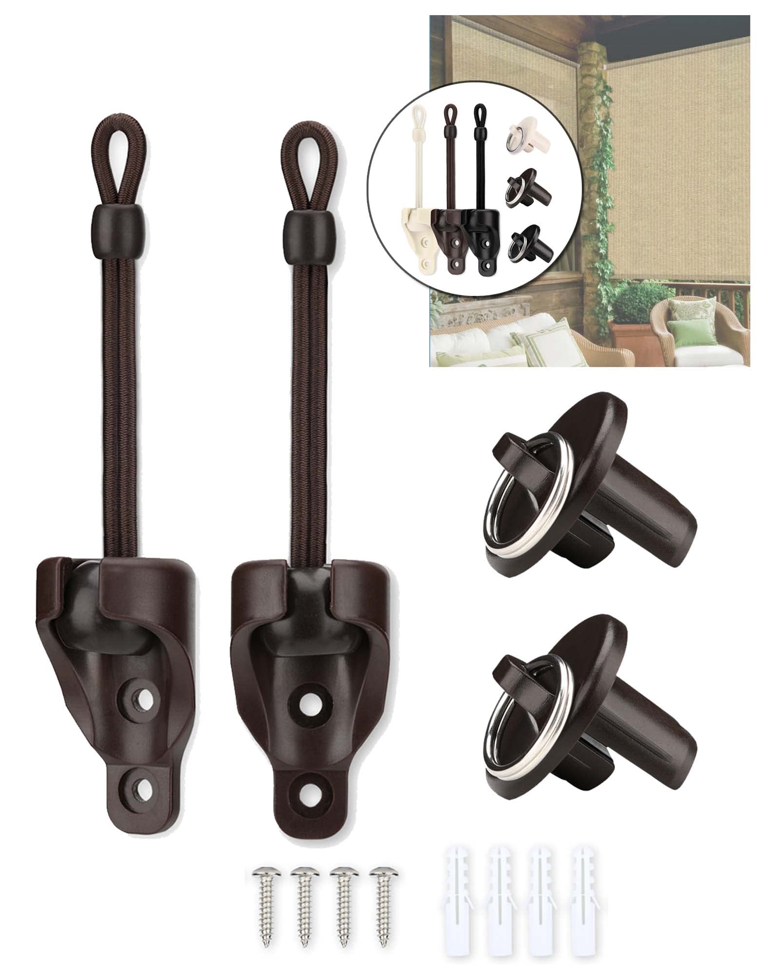 IVYSUN Sun Shade Replacement Parts,Tie Downs and End Cap with Ring Kit,Weather Resistance,Compatible with Coolaroo Exterior Roll