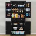 usikey 72    Kitchen Pantry Cabinet, Tall Storage Cabinet with 4 Doors and 1 Drawer, Freestanding Cupboard with 6 Hanging Shelve