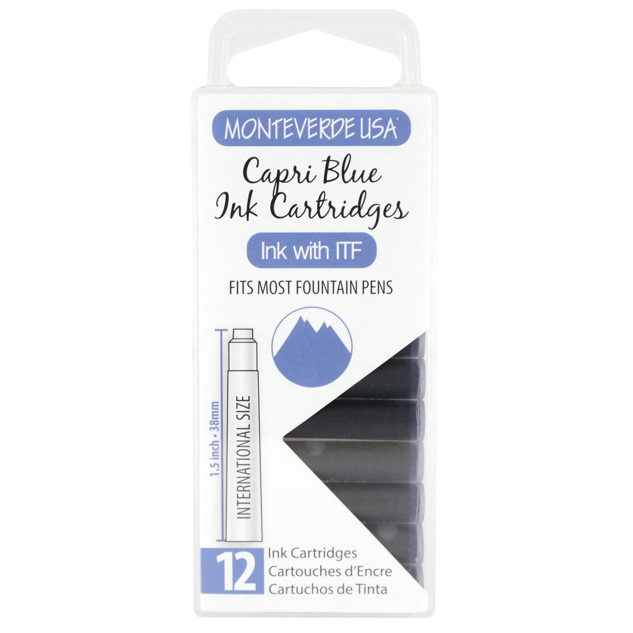 Monteverde Ink Cartridge (Standard Size), Capri Blue