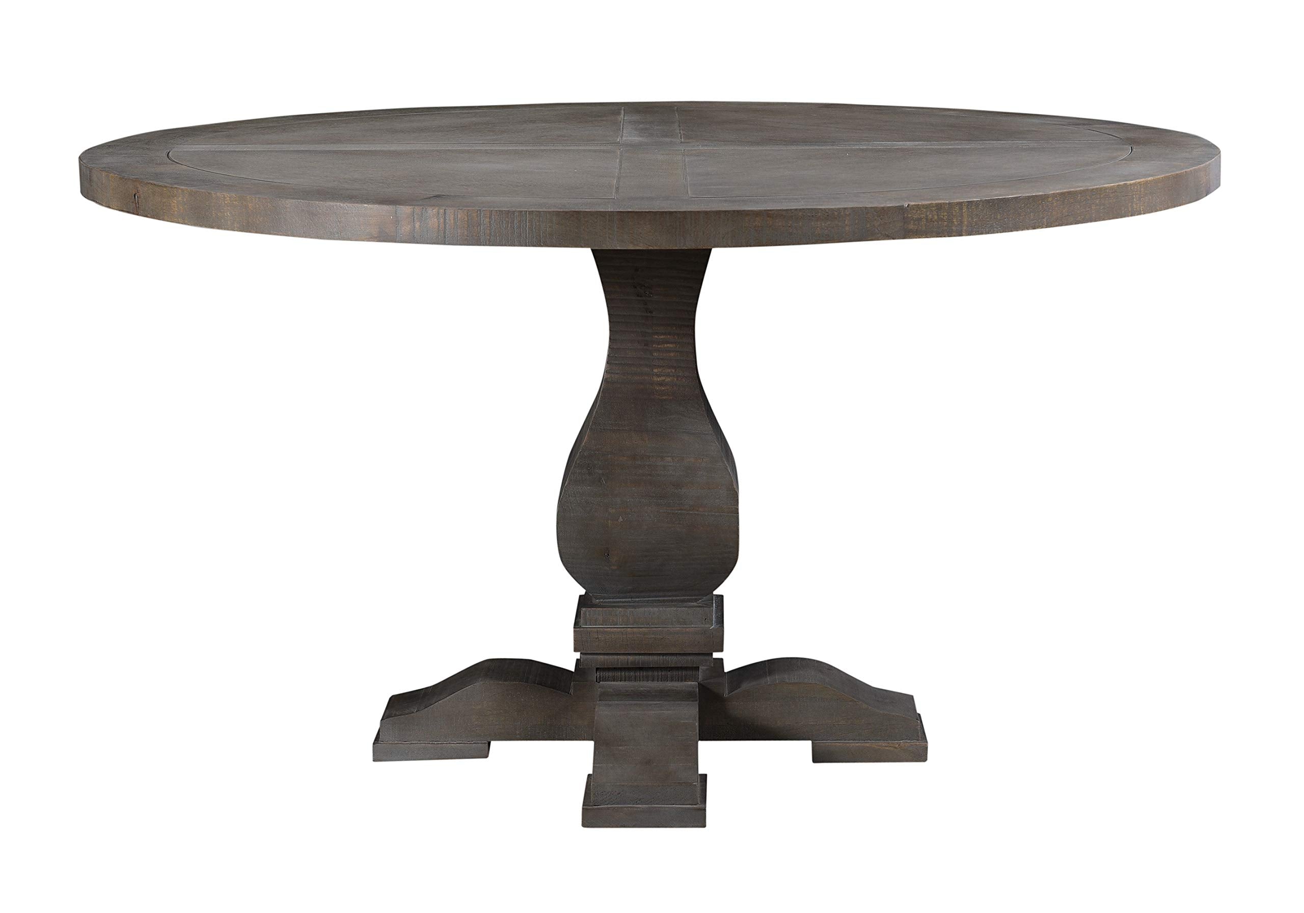 Cambridge Willoughby 54-In. Round Mango Wood Pedestal Dining Table, Dark Rustic Finish, 982002-RUS