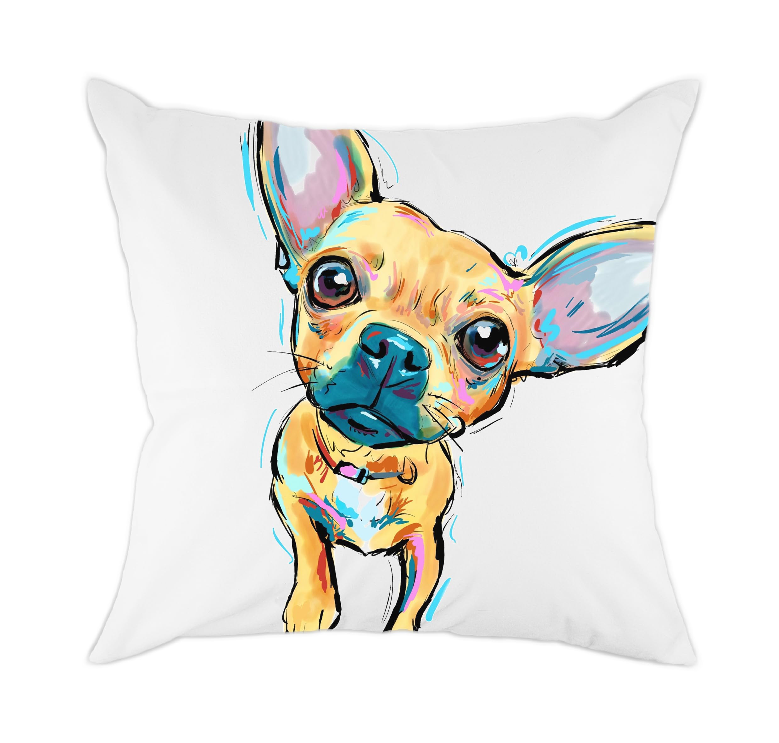 Redland Art Cute Pet Chihuahua Dogs Pattern Polyester Throw Pillow Covers Cushion Cases Home Decor Square 18' X 18' Inch 45 X