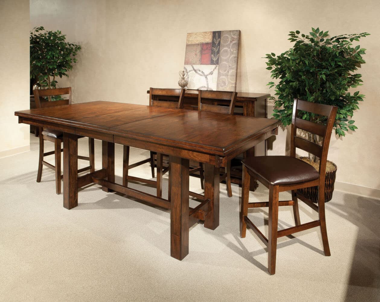 Intercon Kona 40 x 72-90" Gathering Trestle, Raisin Counter Tables