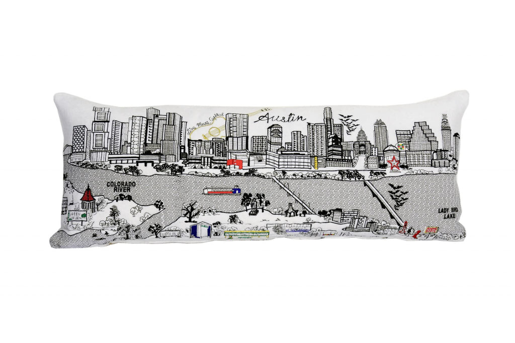 HomeRoots Cream 35' White Austin Daylight Skyline Lumbar Decorative Pillow