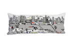 HomeRoots Cream 35' White Austin Daylight Skyline Lumbar Decorative Pillow