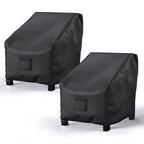 Brosyda Patio Chair Covers For Outdoor Furniture Waterproof 2 Pack, Lawn Chair Covers Heavy Duty Patio Furniture Covers, Large Covers For Lounge Lawn Deep Seat Black 36'W×34'D×32'H