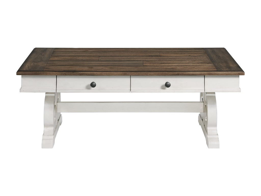 Intercon Drake, Rustic White & French Oak Coffee Tables