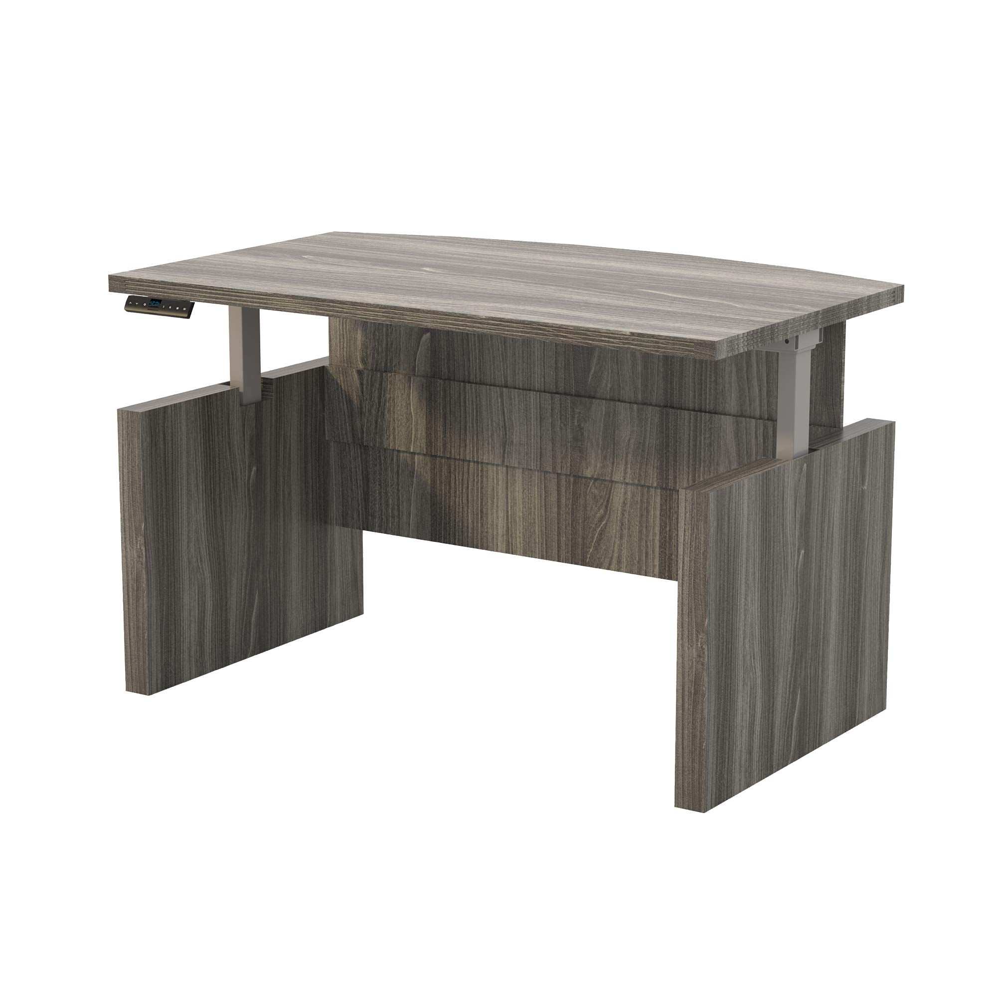 Safco Products ABDH7242LGS Aberdeen­ 72" Bow Front Base Height-Adjustable Desk, Gray Steel Laminate