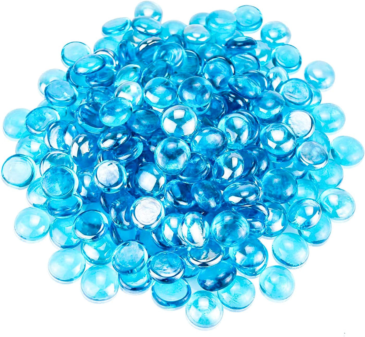 Hisencn Caribbean Blue Fire Glass Rocks For Fire Pit, 1/2 Inch Fire Glass Beads For Propane Gas Fireplace Or Natural, Outdoor An