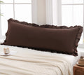 Merryword Dark Brown Body Pillow Cover 20X54Inches Chocolate Long Pillowcase Ruffled Body Pillowcases Cute Pillowcase Pillow Sha