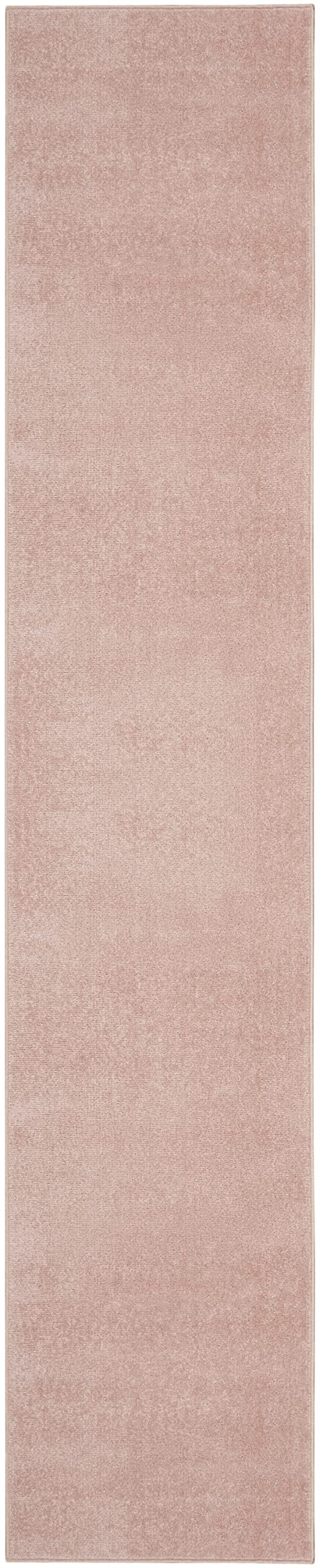 Nourison Essentials Solid Indoor/Outdoor Pink 2'2' X 20 Area Rug, Easy Cleaning, Non Shedding, Bed Room, Living Room, Dining Room, Deck, Patio, Backyard (2X20)