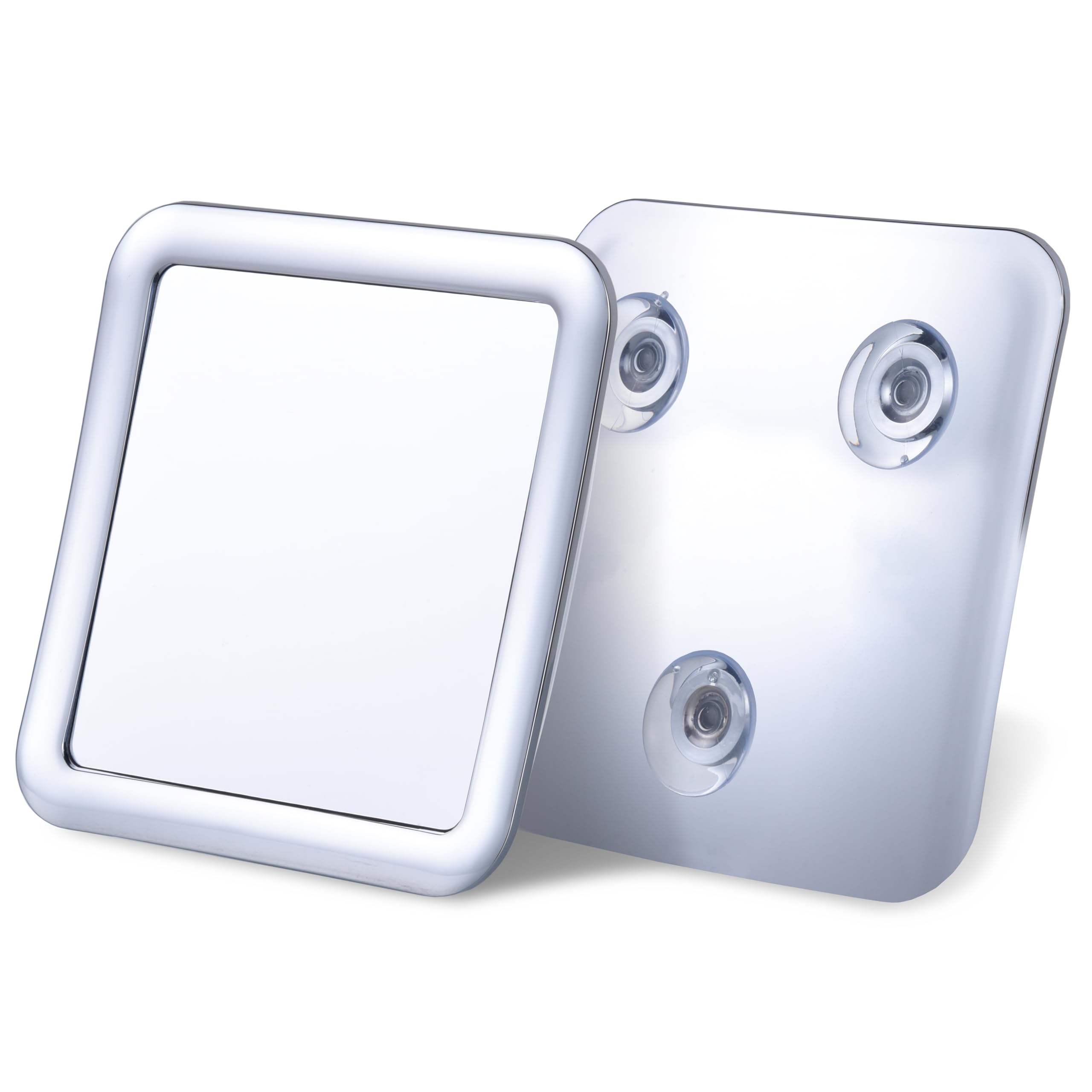 Travel Shower Mirror - Small Fogless Mirror with Triple Suction Cups - Antifog & Shatterproof Stick On Shaving Mirror for Bathro