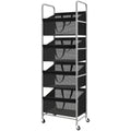 STO STO 4Tier Vertical Rolling Laundry Hamper, Removable Bags, Black Mesh
