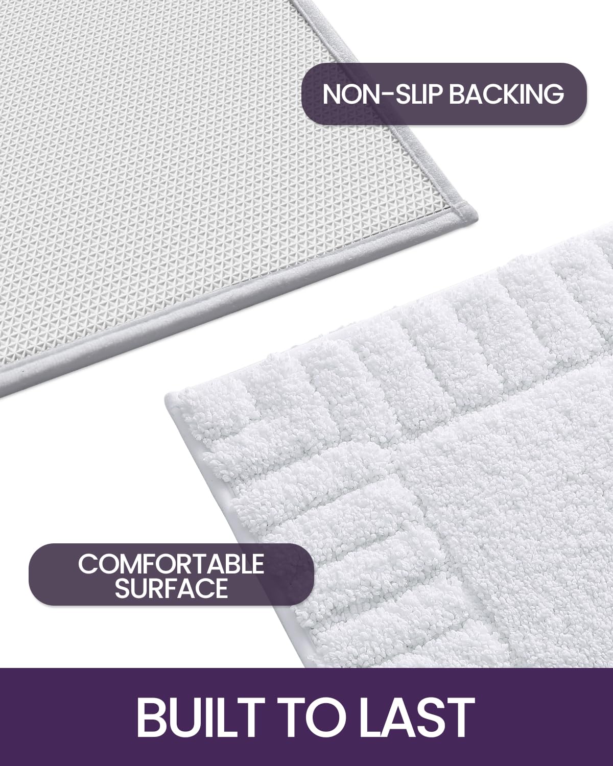 Dexi Bathroom Rugs 16''X24'', Non Slip Bath Mats For Bathroom Floor, Ultra Soft And Absorbent Bath Rug Shower Carpet, Machine Wa